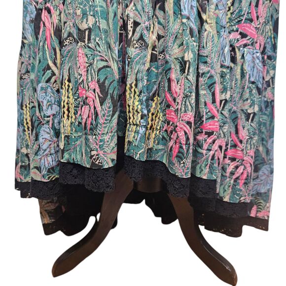 BAROK Maxi Dress Kitsch & Pop Edition Floral Print Cross Neck Tiered Large Lined - Picture 5 of 15